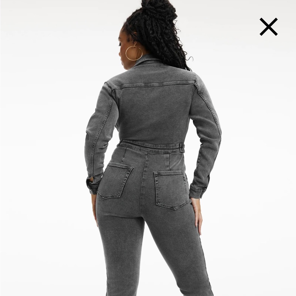 Good American Black Stretch Denim Jumpsuit
